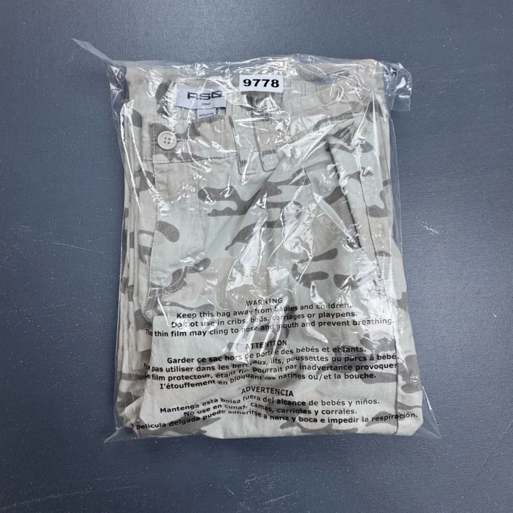 RSQ Camo Cargo Pants Women's XS Tan Beige Utility Straight Leg Cotton Workwear - Picture 11 of 11